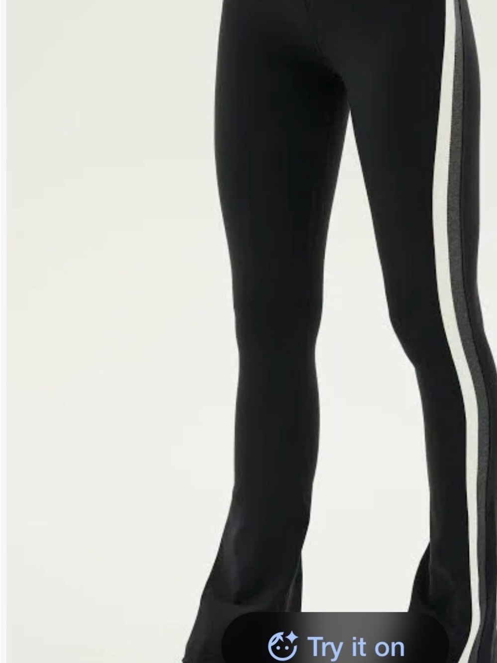 Splits59 Black Leggings with White and Gray Side Stripe - Picture 3 of 3